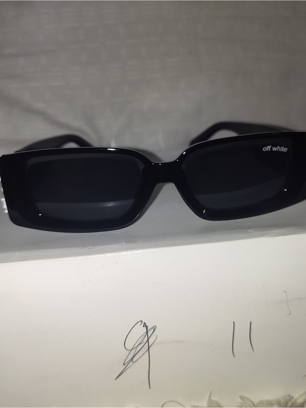 Off-White Black Rectangular Sunglasses